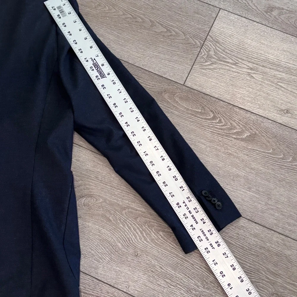 Banana Republic Blazer Mens 44R Navy Blue Vitale‎ Barberis Canonico Wool *Flaw